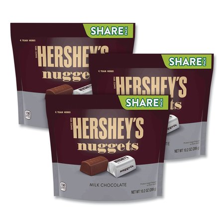 HERSHEYS Nuggets Share Pack, Milk Chocolate, 10.2 oz Bag, PK3 1870